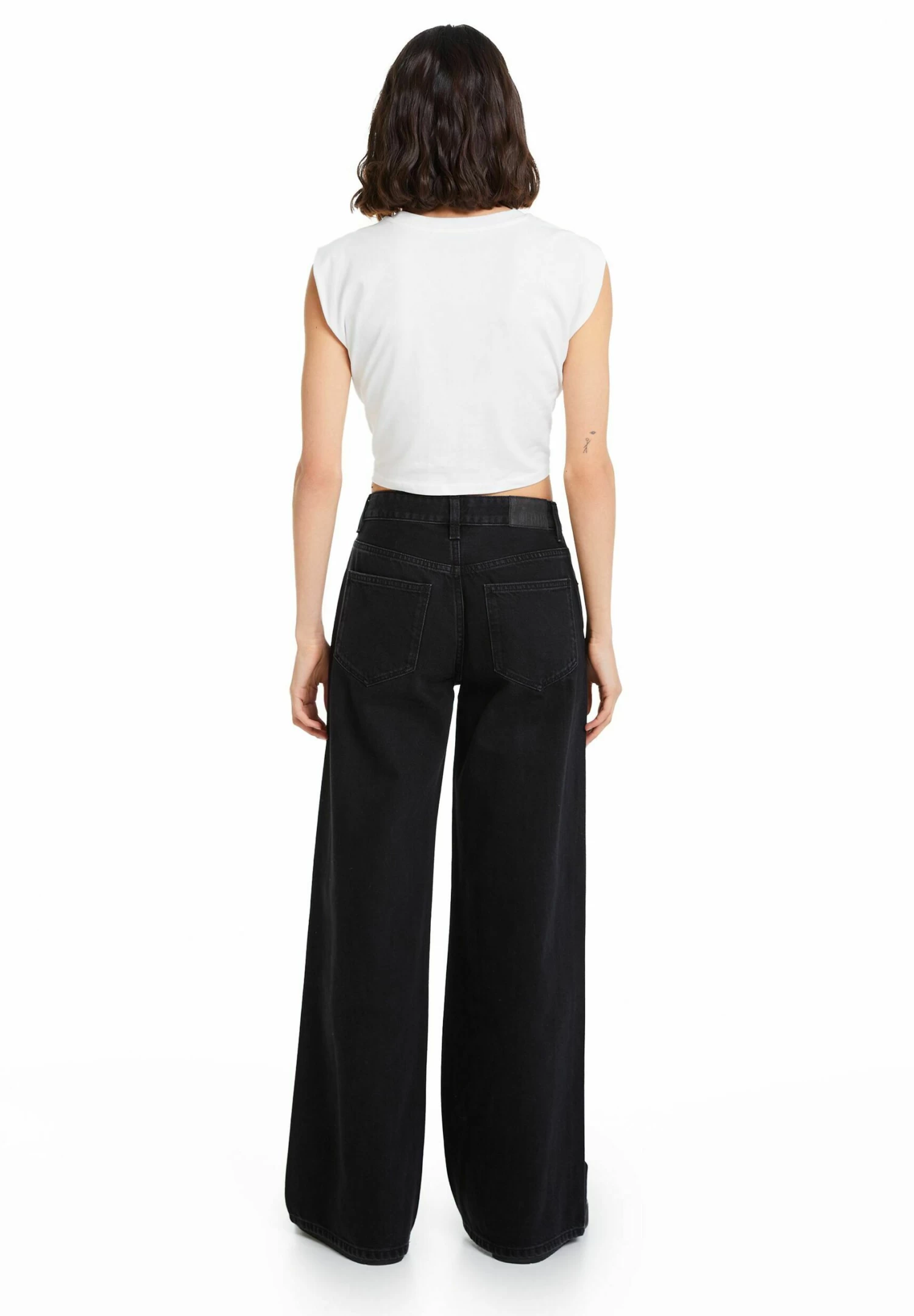 BERSHKA Wide-Leg - Flared Jeans - Black 3 BERSHKA Wide-Leg - Flared Jeans - Black - Afbeelding 3