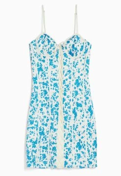 BERSHKA Ruffled With Ties- Jurk - Blue -Bershka 4f91293476b140ff8df8c247fad76f0b