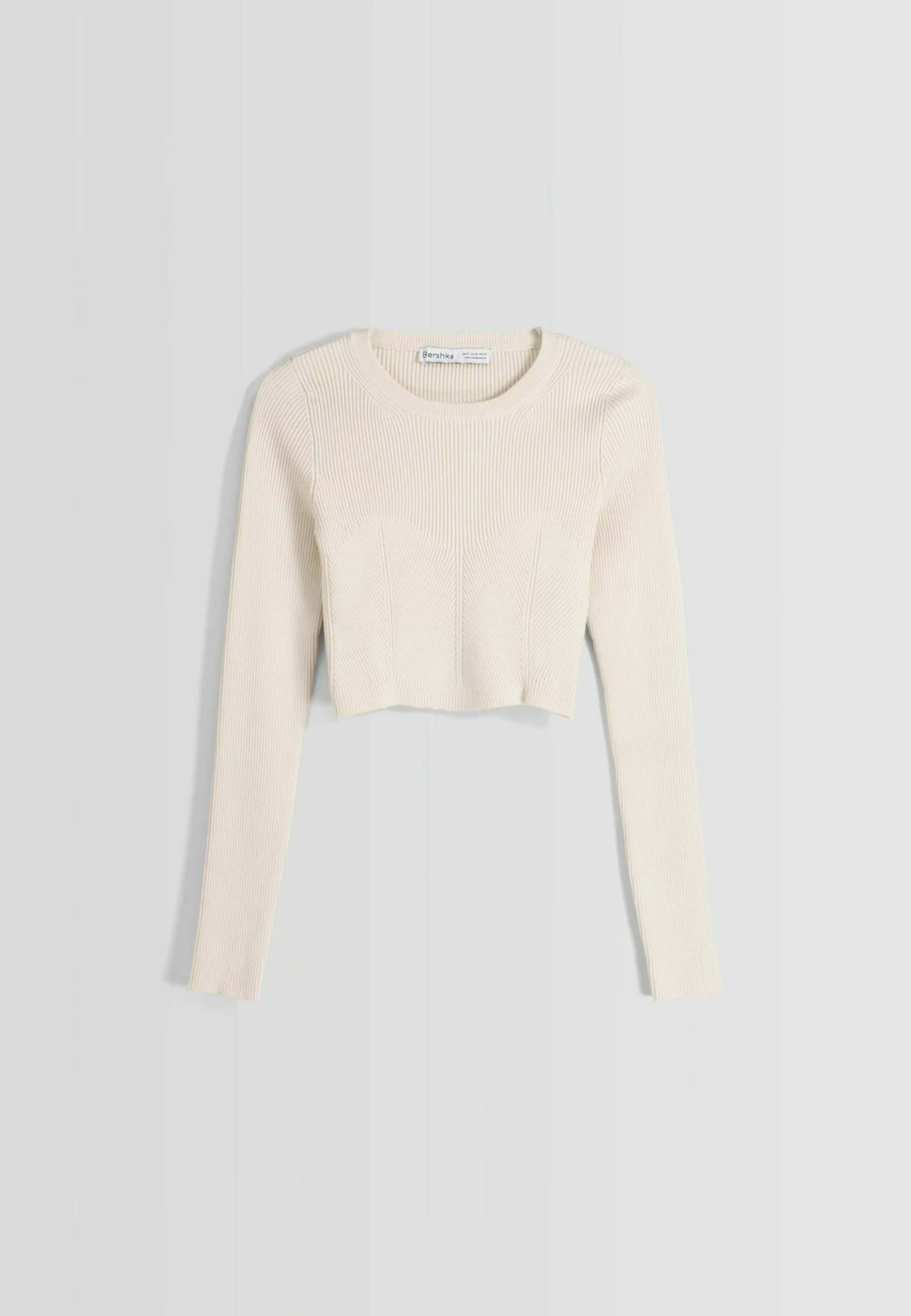 BERSHKA Cropped - Trui - Sand 6 BERSHKA Cropped - Trui - Sand - Afbeelding 6