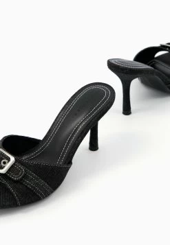 BERSHKA Heeled - Muiltjes Met Hak - Black -Bershka 528e5c2d751e4a3aa3acd9f28ed6ace8