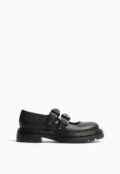 BERSHKA Track SoleWith Buckles - Klassieke Pumps - Black -Bershka 57ecd82f77c443d4b64c127500964fc0