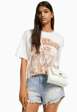 BERSHKA Chain Strap With Fastening Detail - Schoudertas - White