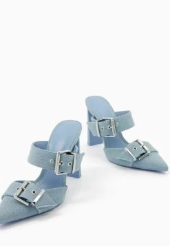 BERSHKA Buckled - Muiltjes Met Hak - Blue Denim -Bershka 5810ba937a25470684837c059dcfa0f9