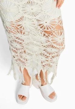 BERSHKA Macramé - Midi - Maxirok - Beige -Bershka 5836fee96bb24d51a4a84bd7cc450c02