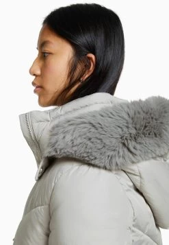BERSHKA Hood Puffer- Winterjas - Grey -Bershka 587b9174b2704d6ebbe817216452faa8