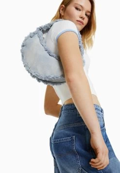 BERSHKA With Fringing - Handtas - Dark Blue