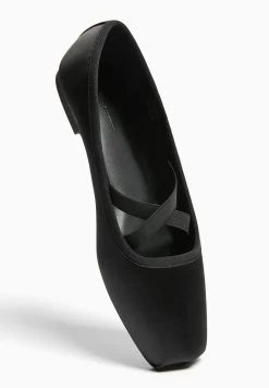 BERSHKA Stretch Flats - Ballerina'S Met Enkelbandjes - Black -Bershka 5988c8367dbc4a5b8be48a002e71b222