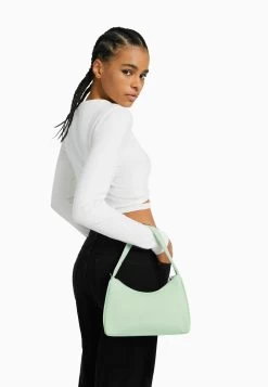 BERSHKA Fabric- Handtas - Light Green