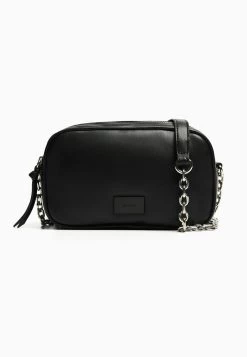 BERSHKA Strap And Double Zip - Schoudertas - Black -Bershka 5b0734a7e3f148c7bc21b638be11f017