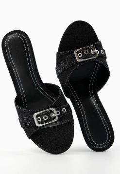 BERSHKA Heeled - Muiltjes Met Hak - Black -Bershka 5bafa0280761456787cddd6266bec6e0