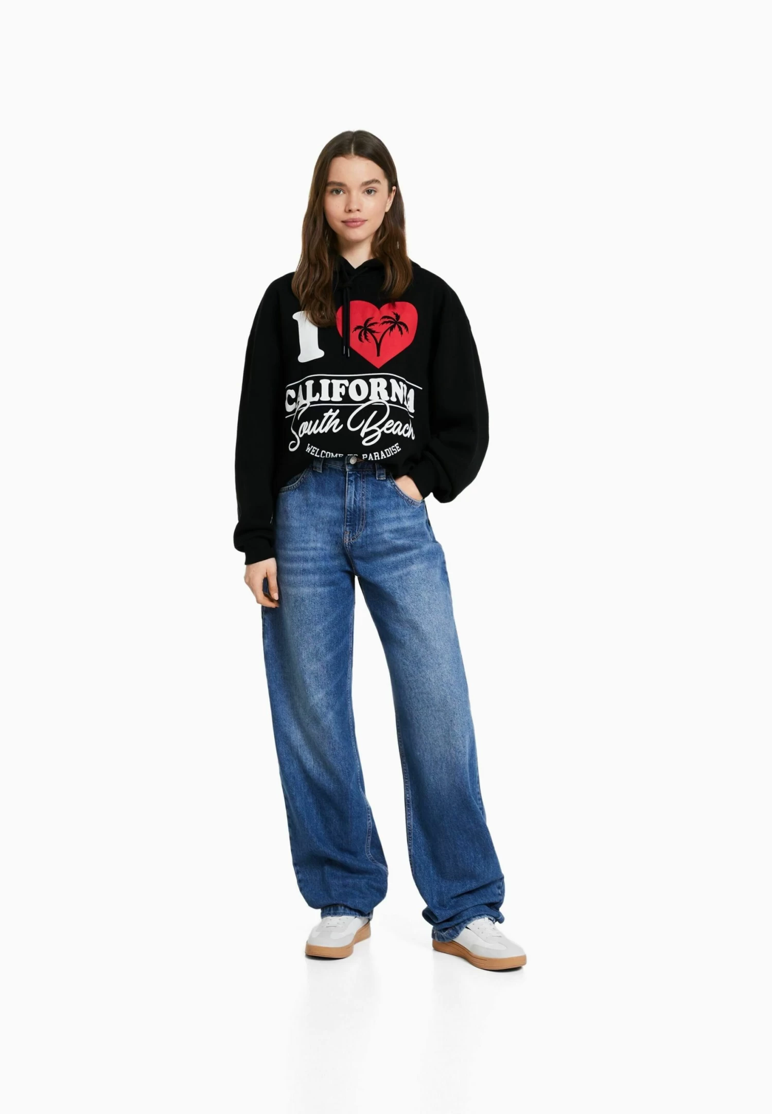 BERSHKA Printed - Hoodie - Black 2 BERSHKA Printed - Hoodie - Black - Afbeelding 2