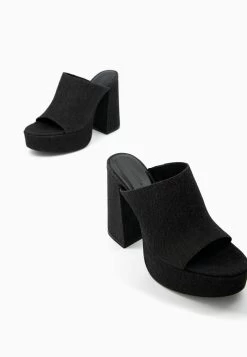 BERSHKA Platform - Muiltjes Met Hak - Black -Bershka 5cb56a787e53478ca2405bbe734c3282