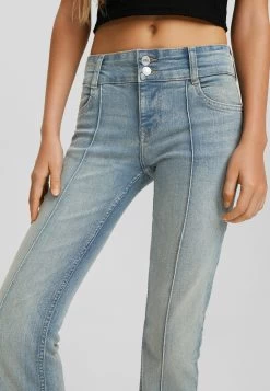 BERSHKA Waist - Bootcut Jeans - Light Blue -Bershka 5d7f2b56a97e4cf3a45b0ce49b101a4b