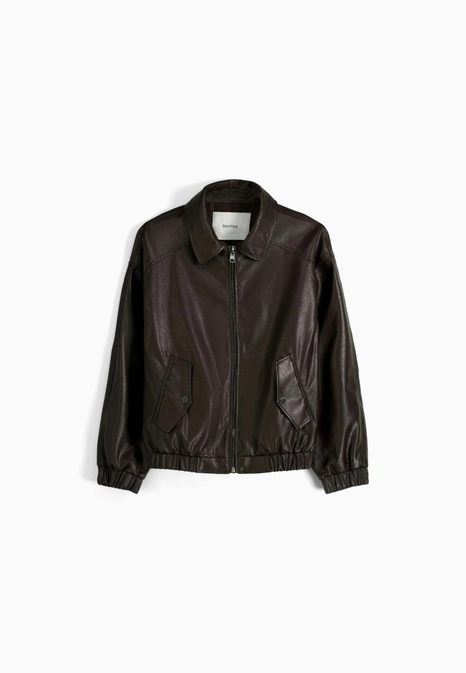 BERSHKA Dad Fit- Imitatieleren Jas - Dark Brown 5 BERSHKA Dad Fit- Imitatieleren Jas - Dark Brown - Afbeelding 5