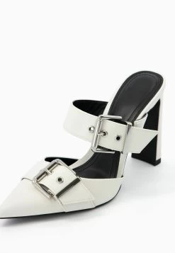 BERSHKA Muiltjes Met Hak - White -Bershka 5e28111e26d344448643ffaa48dad9a3