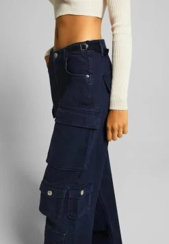 BERSHKA Multipocket Twill - Straight Leg Jeans - Blue Denim -Bershka 5e702e1d1a0741139134f0a8c440efd5