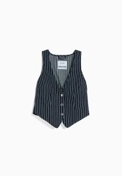 BERSHKA Printripe - Bodywarmer - Dark Blue 10 BERSHKA Printripe - Bodywarmer - Dark Blue -Bershka 601eb6995141477e856af7842c0c9f85