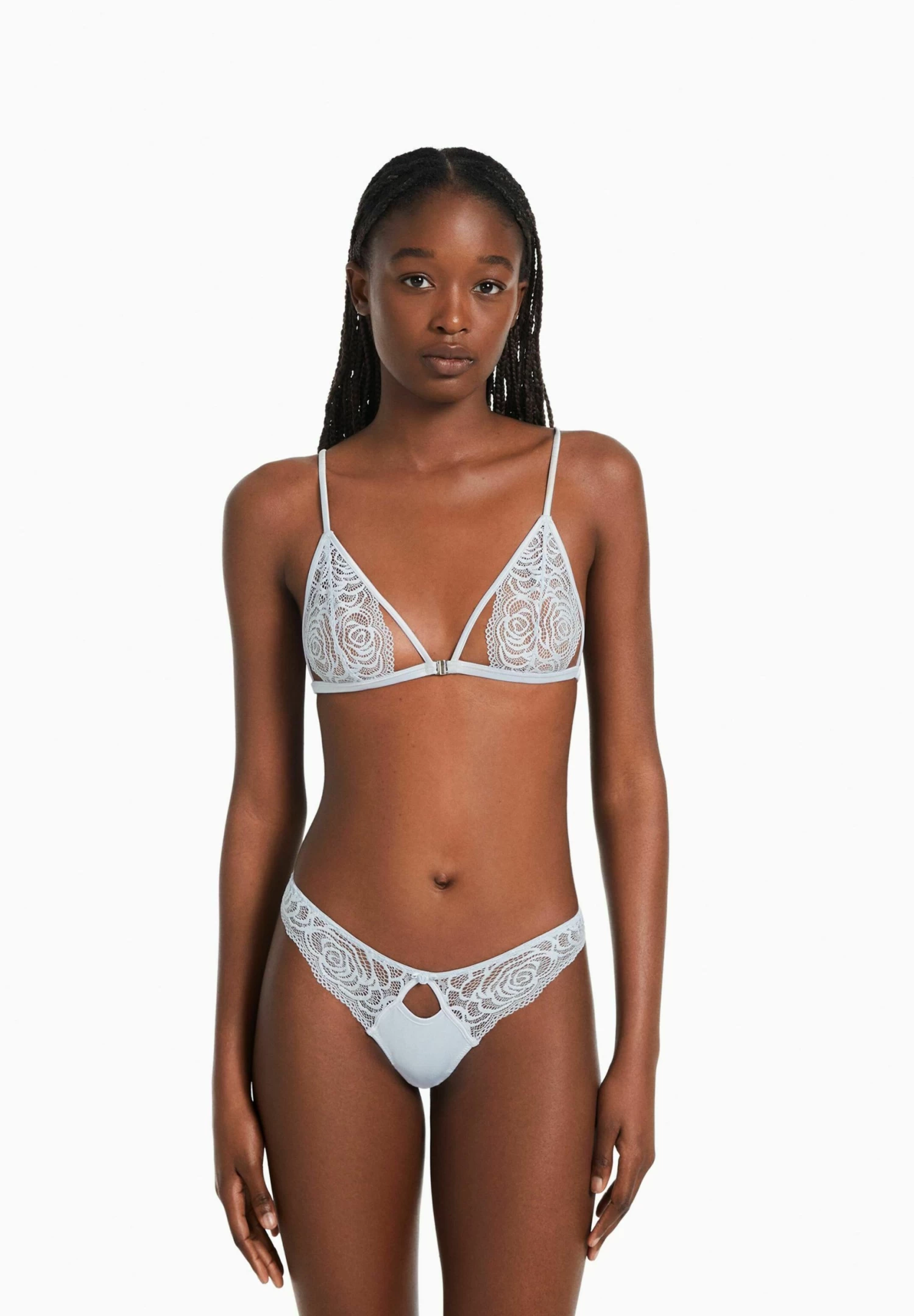 BERSHKA With Gathered Straps - Bikinitop - Dark Blue 1 BERSHKA With Gathered Straps - Bikinitop - Dark Blue