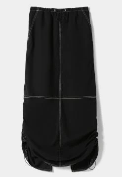 BERSHKA Parachute - Jeansrok - Black -Bershka 615ce65b9ab64751b2a8d0236fc7399f