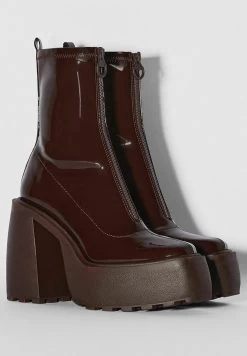 BERSHKA Enkellaarsjes Met Hoge Hak - Brown 9 BERSHKA Enkellaarsjes Met Hoge Hak - Brown -Bershka 632b4e377d4f4696be3acd80c778a728