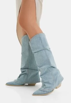 BERSHKA Cowboy-/Bikerlaarzen - Blue