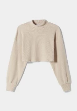 BERSHKA Long Sleeve High Neck 07788831 - Trui - Sand -Bershka 64aafa0cc67d4fe4a5a430fdde37c7bd