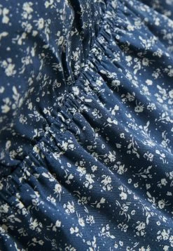 BERSHKA Floral Print With Bow - Blouse - Royal Blue -Bershka 65034fb7f5054b9596ac0a5f4bd4ae15