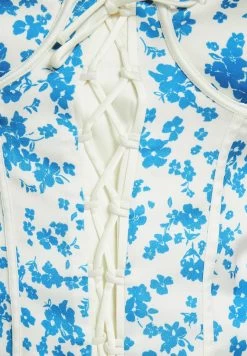 BERSHKA Ruffled With Ties- Jurk - Blue -Bershka 6584145bd7114da98efa286ac5779ffc