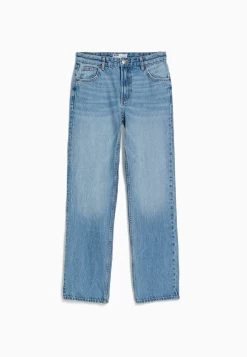 BERSHKA Straight Leg Jeans - Light Blue Denim -Bershka 664847eea7fd467ea7ca5ecf5182bdad