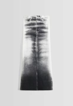 BERSHKA Faded Effect - Maxirok - White -Bershka 66e50d06af9a4962889d9e4d906da16b