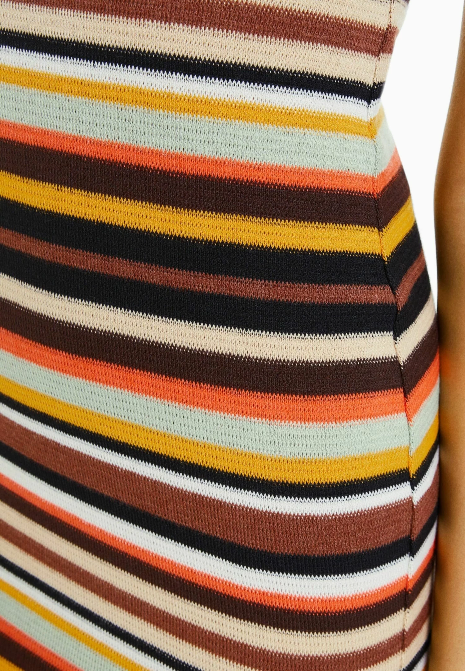 BERSHKA Striped Bandeau Midi - Gebreide Jurk - Brown 3 BERSHKA Striped Bandeau Midi - Gebreide Jurk - Brown - Afbeelding 3