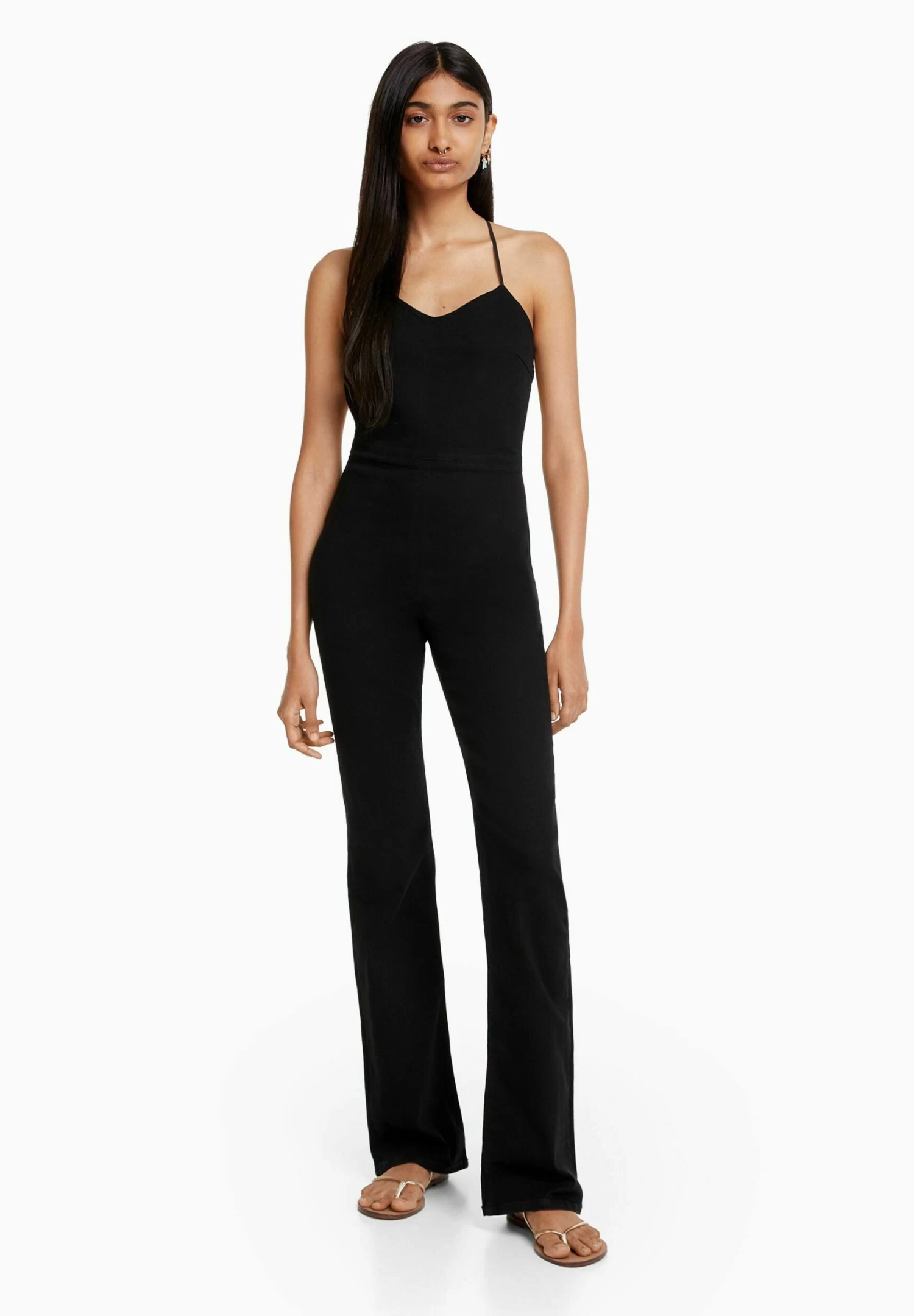 BERSHKA Elastic With Cut-Out Back - Jumpsuit - Black 1 BERSHKA Elastic With Cut-Out Back - Jumpsuit - Black