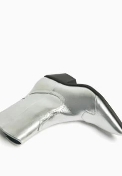 BERSHKA Cowboy-/Bikerlaarsjes - Silvercoloured -Bershka 68c3cab1950449dda72061a29d107f44