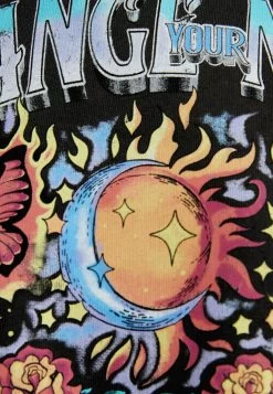 BERSHKA Short Sleeve- Cropped - T-Shirt Print - Dark Grey -Bershka 69e3c423867145f19fa8cfa72e219f62