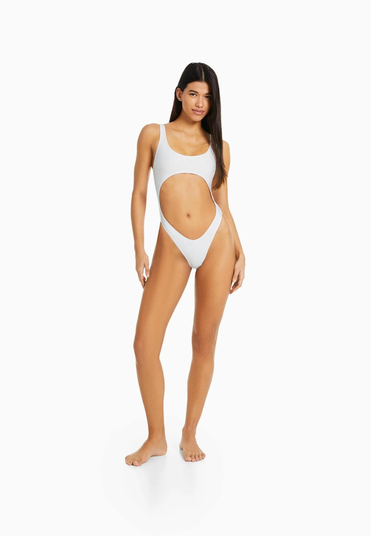 BERSHKA Shimmer Cut Out- Badpak - White 2 BERSHKA Shimmer Cut Out- Badpak - White - Afbeelding 2