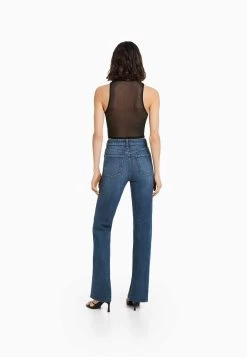BERSHKA Comfort Straight With Side Slit- Bootcut Jeans - Dark Blue 8 BERSHKA Comfort Straight With Side Slit- Bootcut Jeans - Dark Blue -Bershka 6b5a01578f244a1c93631c74936bddef