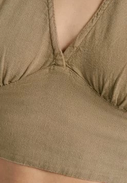 BERSHKA Rustic Blend - Crop - Top - Beige -Bershka 6b828d1e521a45c981619f7d48b20e81