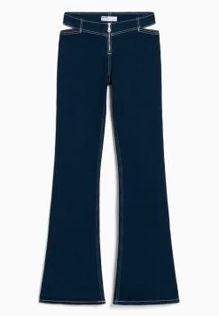 BERSHKA With Zip And Cut Out Detail - Flared Jeans - Royal Blue -Bershka 6c2b034522344b19aad8df8db7f610e8