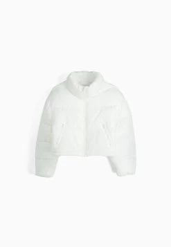 BERSHKA Puffer - Winterjas - White -Bershka 6c4b055adaf7422196ea97e91ad93282