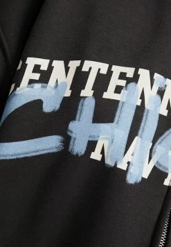 BERSHKA Printed With Puffer Hoodie - Sweater Met Rits - Dark Grey -Bershka 6c77450ac4394eb98f047ad6f735da66