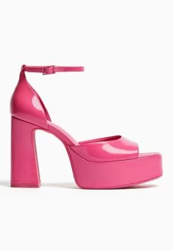 BERSHKA With Ankle Strap - Sandalen Met Plateauzool - Pink -Bershka 6d21063af03c4ab2a4e5f8cfee712910