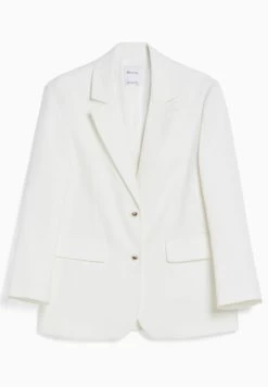 BERSHKA Tailored Cut- Halflange Jas - White -Bershka 6e1115212a06434bbe7ece67a0c454b3