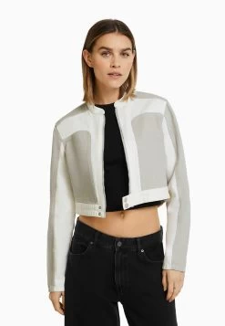 BERSHKA Contrast - Spijkerjas - Mottled Light Grey