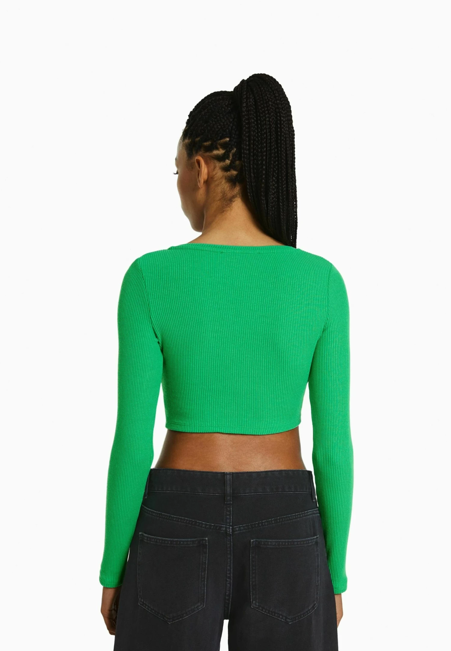 BERSHKA Buttoned - Vest - Evergreen 3 BERSHKA Buttoned - Vest - Evergreen - Afbeelding 3