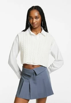 BERSHKA Box - A-Lijn Rok - Blue Grey