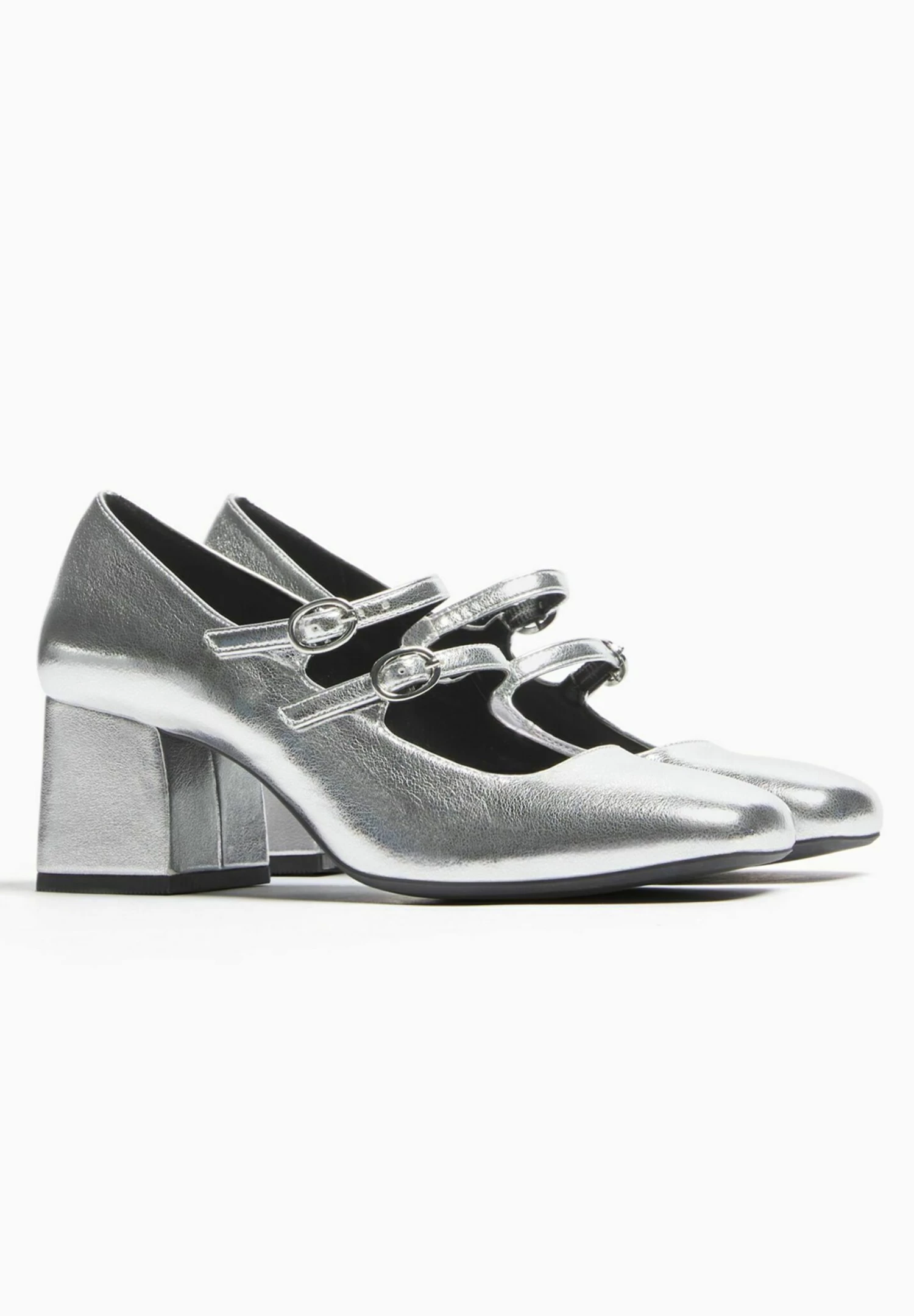 BERSHKA Mary Jane Block Heel - Klassieke Pumps - Silver Coloured 3 BERSHKA Mary Jane Block Heel - Klassieke Pumps - Silver Coloured - Afbeelding 3