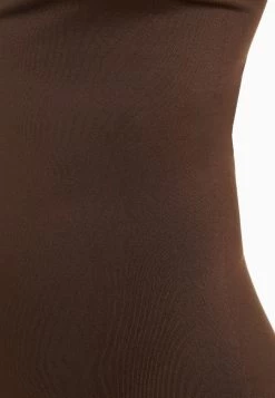 BERSHKA Seamless With Cut Neckline Cycling- Jumpsuit - Brown -Bershka 703f3b3dcf824deca5901320e789842a