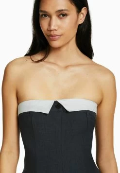 BERSHKA Tailored Bandeau- Jumpsuit - Grey -Bershka 711d8bd1fc304080b68ba35cf6fb676c