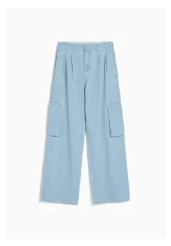 BERSHKA Pleated - Flared Jeans - Light Blue -Bershka 71af29ce10d540478cb607b2265672a9