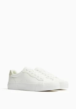 BERSHKA Quilted- Sneakers Laag - White -Bershka 7456d9d977994ea98542a39303f397e0